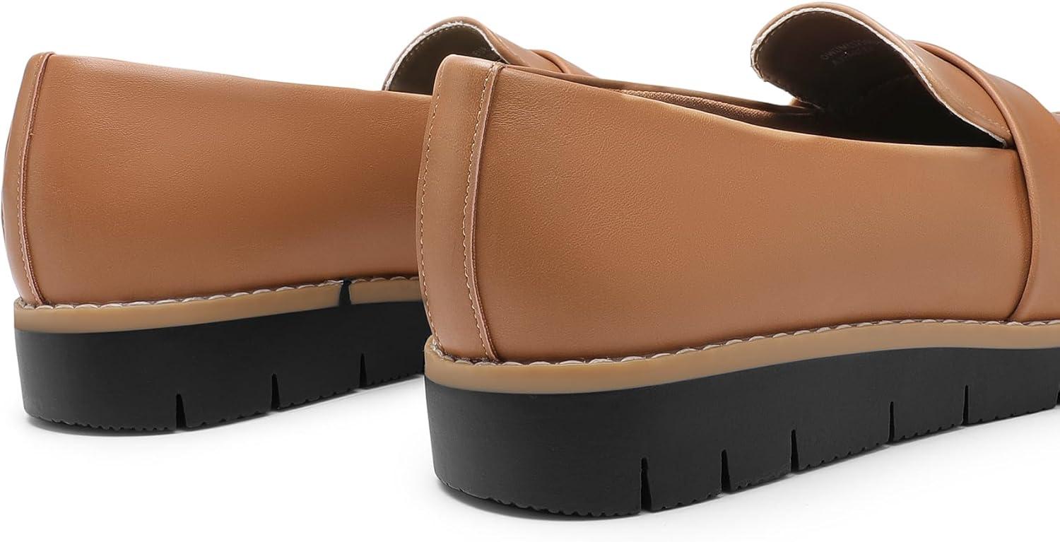 imageDREAM PAIRS Womens Loafers SlipOn Business Casual Work ShoesBrownpu