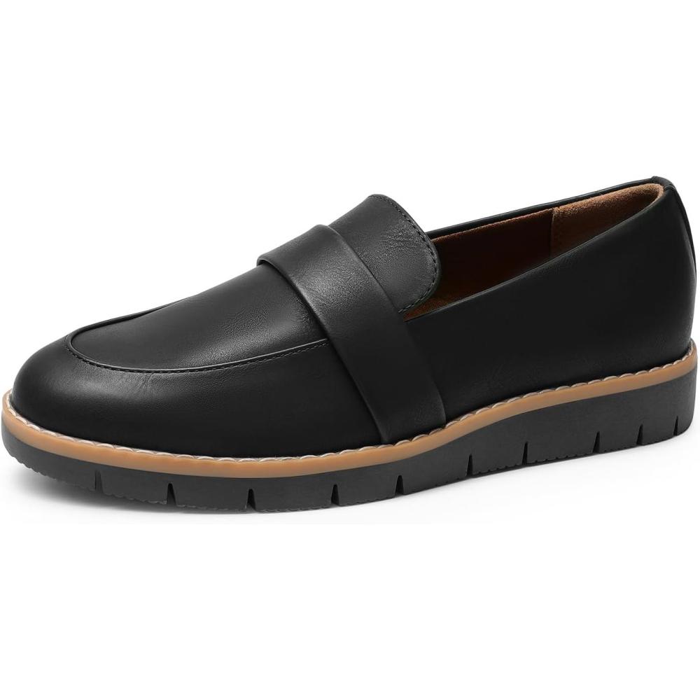 imageDREAM PAIRS Womens Loafers SlipOn Business Casual Work ShoesBlackpu