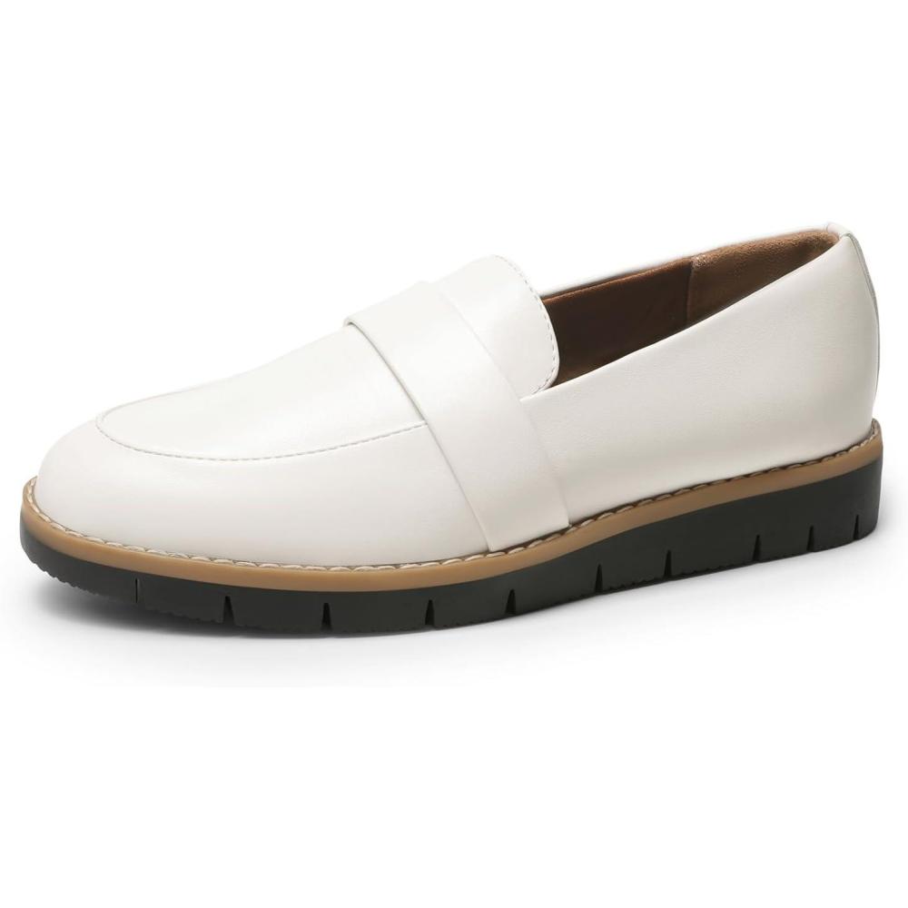 imageDREAM PAIRS Womens Loafers SlipOn Business Casual Work ShoesWhitepu