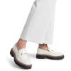DREAM PAIRS Loafers for Women Platform Chunky Heel Slip On Loafers Business Office Casual Dressy Loafer Shoes(White)