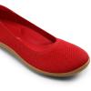 DREAM PAIRS Women’s Ballet Flats, Wide Toe Box Knit Flats for Women with Arch Support, Comfortable Slip On Dressy Travel Work Business Office Shoes for Women(Red)