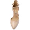DREAM PAIRS Women’s Closed Pointed Toe Low Chunky Heels Pumps Ankle Strap Wedding Business Dressy Shoes(Nude-pu)