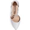 DREAM PAIRS Women’s Closed Pointed Toe Low Chunky Heels Pumps Ankle Strap Wedding Business Dressy Shoes(Silver)