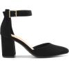 DREAM PAIRS Women’s Coco High Heels Chunky Block Pumps Pointed Closed Toe Ankle Strap Dress Shoes(Black-nubuck)