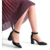 DREAM PAIRS Women’s Coco High Heels Chunky Block Pumps Pointed Closed Toe Ankle Strap Dress Shoes(Black-pu)