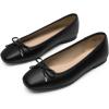 DREAM PAIRS Women’s Flats Square Toe Ballet Flats Comfortable Casual Ballerina Flat Dress Shoes with Bow Suitable for Dressy Business Casual Work Office(Black)