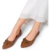 DREAM PAIRS Women’s Foldable Flats Shoes Pointed Toe Ballet Flats Bowknot Comfort Slip on Dress Shoes(Brown)