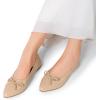 DREAM PAIRS Women’s Foldable Flats Shoes Pointed Toe Ballet Flats Bowknot Comfort Slip on Dress Shoes(Nude)