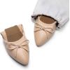 DREAM PAIRS Women’s Foldable Flats Shoes Pointed Toe Ballet Flats Bowknot Comfort Slip on Dress Shoes(Nude)
