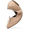 DREAM PAIRS Women’s Foldable Flats Shoes Pointed Toe Ballet Flats Bowknot Comfort Slip on Dress Shoes(Nude)