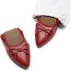 DREAM PAIRS Women’s Foldable Flats Shoes Pointed Toe Ballet Flats Bowknot Comfort Slip on Dress Shoes(Red)