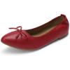 DREAM PAIRS Women’s Foldable Flats Shoes Pointed Toe Ballet Flats Bowknot Comfort Slip on Dress Shoes(Red)