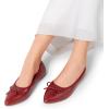 DREAM PAIRS Women’s Foldable Flats Shoes Pointed Toe Ballet Flats Bowknot Comfort Slip on Dress Shoes(Red)