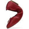 DREAM PAIRS Women’s Foldable Flats Shoes Pointed Toe Ballet Flats Bowknot Comfort Slip on Dress Shoes(Red)