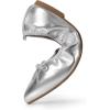 DREAM PAIRS Women’s Foldable Flats Shoes Pointed Toe Ballet Flats Bowknot Comfort Slip on Dress Shoes(Silver)