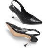 DREAM PAIRS Women’s Heels Slingback Stiletto Pumps Shoes Pointed Closed Toe Kitten Heels Dress Bridal Elegant Wedding Sexy Party(Black-snake)
