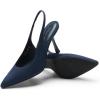 DREAM PAIRS Women’s Heels Slingback Stiletto Pumps Shoes Pointed Closed Toe Kitten Heels Dress Bridal Elegant Wedding Sexy Party(Navy-suede)