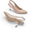 DREAM PAIRS Women’s Heels Slingback Stiletto Pumps Shoes Pointed Closed Toe Kitten Heels Dress Bridal Elegant Wedding Sexy Party(Nude-snake)