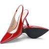 DREAM PAIRS Women’s Heels Slingback Stiletto Pumps Shoes Pointed Closed Toe Kitten Heels Dress Bridal Elegant Wedding Sexy Party(Red)