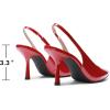 DREAM PAIRS Women’s Heels Slingback Stiletto Pumps Shoes Pointed Closed Toe Kitten Heels Dress Bridal Elegant Wedding Sexy Party(Red)
