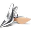 DREAM PAIRS Women’s Heels Slingback Stiletto Pumps Shoes Pointed Closed Toe Kitten Heels Dress Bridal Elegant Wedding Sexy Party(Silver-pat)