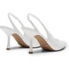 DREAM PAIRS Women’s Heels Slingback Stiletto Pumps Shoes Pointed Closed Toe Kitten Heels Dress Bridal Elegant Wedding Sexy Party(White-pu)