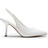 DREAM PAIRS Women’s Heels Slingback Stiletto Pumps Shoes Pointed Closed Toe Kitten Heels Dress Bridal Elegant Wedding Sexy Party(White-pu)