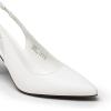 DREAM PAIRS Women’s Heels Slingback Stiletto Pumps Shoes Pointed Closed Toe Kitten Heels Dress Bridal Elegant Wedding Sexy Party(White-pu)