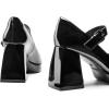 DREAM PAIRS Women’s High Chunky Platform Closed Toe Mary Jane Block Heels Square Toe Strappy Dress Wedding Party Pumps Shoes(Black-pat)