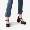 DREAM PAIRS Women’s High Chunky Platform Closed Toe Mary Jane Block Heels Square Toe Strappy Dress Wedding Party Pumps Shoes(Black-pu)