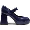 DREAM PAIRS Women’s High Chunky Platform Closed Toe Mary Jane Block Heels Square Toe Strappy Dress Wedding Party Pumps Shoes(Navy-pu)