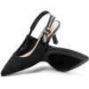 DREAM PAIRS Women’s Kitten Heels Slingback Closed Toe Low Pumps Dress Bridal Elegant Wedding Casual Shoes(Black)