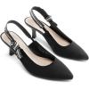 DREAM PAIRS Women’s Kitten Heels Slingback Closed Toe Low Pumps Dress Bridal Elegant Wedding Casual Shoes(Black)