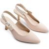 DREAM PAIRS Women’s Kitten Heels Slingback Closed Toe Low Pumps Dress Bridal Elegant Wedding Casual Shoes(Nude)