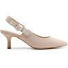DREAM PAIRS Women’s Kitten Heels Slingback Closed Toe Low Pumps Dress Bridal Elegant Wedding Casual Shoes(Nude)