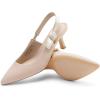 DREAM PAIRS Women’s Kitten Heels Slingback Closed Toe Low Pumps Dress Bridal Elegant Wedding Casual Shoes(Nude)