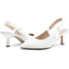 DREAM PAIRS Women’s Kitten Heels Slingback Closed Toe Low Pumps Dress Bridal Elegant Wedding Casual Shoes(White)