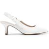 DREAM PAIRS Women’s Kitten Heels Slingback Closed Toe Low Pumps Dress Bridal Elegant Wedding Casual Shoes(White)