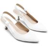 DREAM PAIRS Women’s Kitten Heels Slingback Closed Toe Low Pumps Dress Bridal Elegant Wedding Casual Shoes(White)