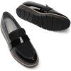 DREAM PAIRS Women’s Loafers, Slip-On Business Casual Work Shoes(Black-pat)