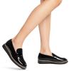 DREAM PAIRS Women’s Loafers, Slip-On Business Casual Work Shoes(Black-pat)