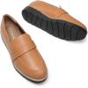 DREAM PAIRS Women’s Loafers, Slip-On Business Casual Work Shoes(Brown-pu)