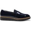 DREAM PAIRS Women’s Loafers, Slip-On Business Casual Work Shoes(Navy-pat)