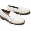 DREAM PAIRS Women’s Loafers, Slip-On Business Casual Work Shoes(White-pu)