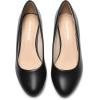 DREAM PAIRS Women’s Low Wedges Heels Closed Round Toe Pumps Comfortable Slip On Dress Work Wedding Shoes(Black-pu)