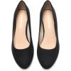 DREAM PAIRS Women’s Low Wedges Heels Closed Round Toe Pumps Comfortable Slip On Dress Work Wedding Shoes(Black-suede)