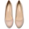 DREAM PAIRS Women’s Low Wedges Heels Closed Round Toe Pumps Comfortable Slip On Dress Work Wedding Shoes(Nude)
