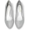 DREAM PAIRS Women’s Low Wedges Heels Closed Round Toe Pumps Comfortable Slip On Dress Work Wedding Shoes(Silver)