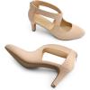DREAM PAIRS Women’s Pumps Closed Pointed Toe Kitten Heels Elegant Party Wedding Dress Shoes for Women(Nude)