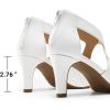 DREAM PAIRS Women’s Pumps Closed Pointed Toe Kitten Heels Elegant Party Wedding Dress Shoes for Women(White)